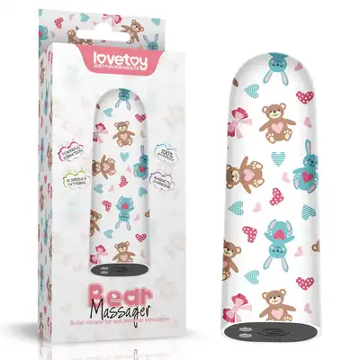 LoveToy - Bear Massager. Mini wibrator o uroczym wzorze misiów. Całkowita dyskrecja w każdej chwili pod ręką