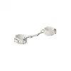 Blaze - Elite Anklecuffs White. Stylowe białe kajdanki na kostki ze złotymi elementami i łańcuchem o 12 cm długości 