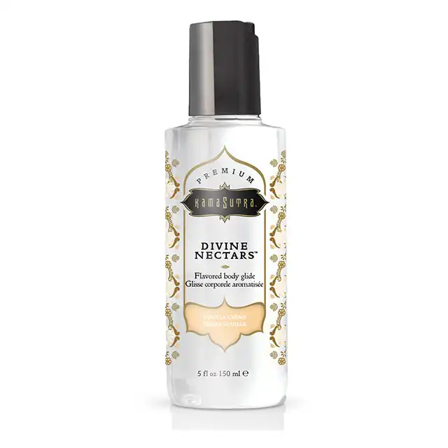 Kama Sutra - Divine Nectare Body Glide Vanilla Creme 150 ml - smakowy lubrykant na bazie wody. Rozpływający się w ustach. Wanilia