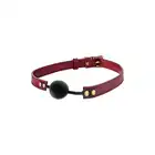 Blaze - Elite Ball Gag Red. Czarno-czerwony knebel w kształcie kulki z regulowanym paskiem z eko skóry