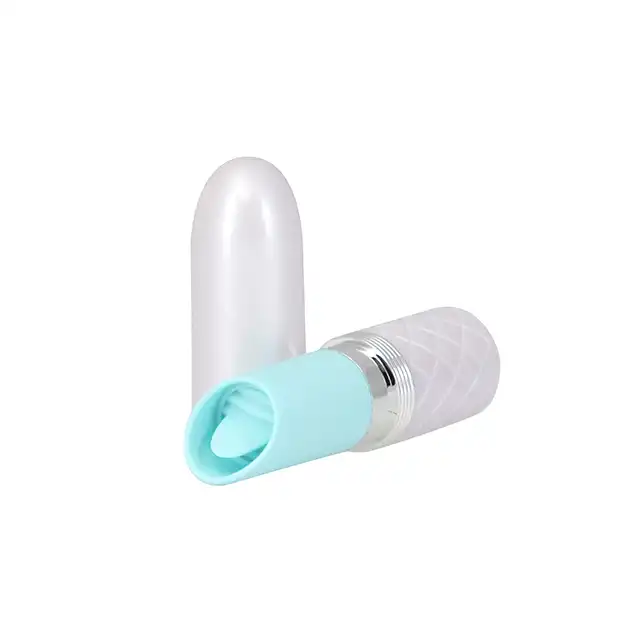 Pillow Talk - Lusty Teal. Super dyskretny wibrator łechtaczkowy ze stymulującym języczkiem. Forma incognito w formie szminki 