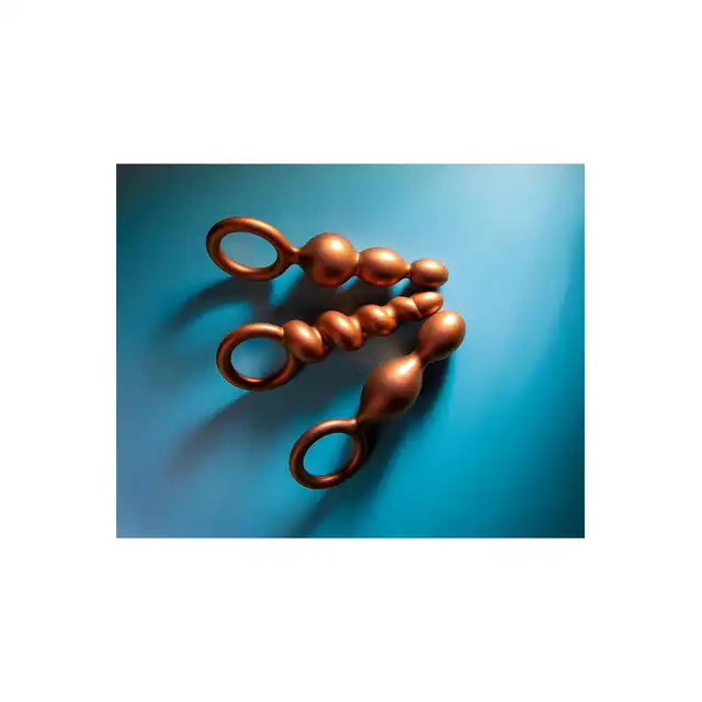 Anal Adventures - Matrix Beaded Loop Plug. Wtyczka analna z trzema koralikami analnymi. Atrakcyjny design, kolorystyka i najwyższej jakości materiał