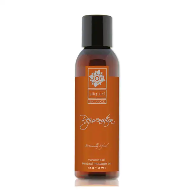 Sliquid - Balance Massage Balance 125ml. Zapachowy olejek do masażu z naturalnych składników, mandarynkowo-bazyliowy. 100% organiczny, na bazie orzechów i nasion