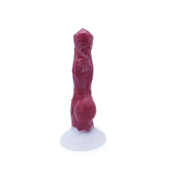 Kiotos Monstar - Dildo Beast 64 Squirt - zwierzęcy penis z opcją wytrysku. Dwukolorowe dildo
