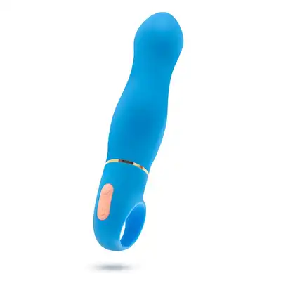 Aria - Exciting AF Blue. Wibrator z luksusowego silikonu o stymulującym kształcie. Idealny do punktu G. 