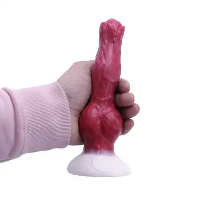 Kiotos Monstar - Dildo Beast 64 Squirt - zwierzęcy penis z opcją wytrysku. Dwukolorowe dildo