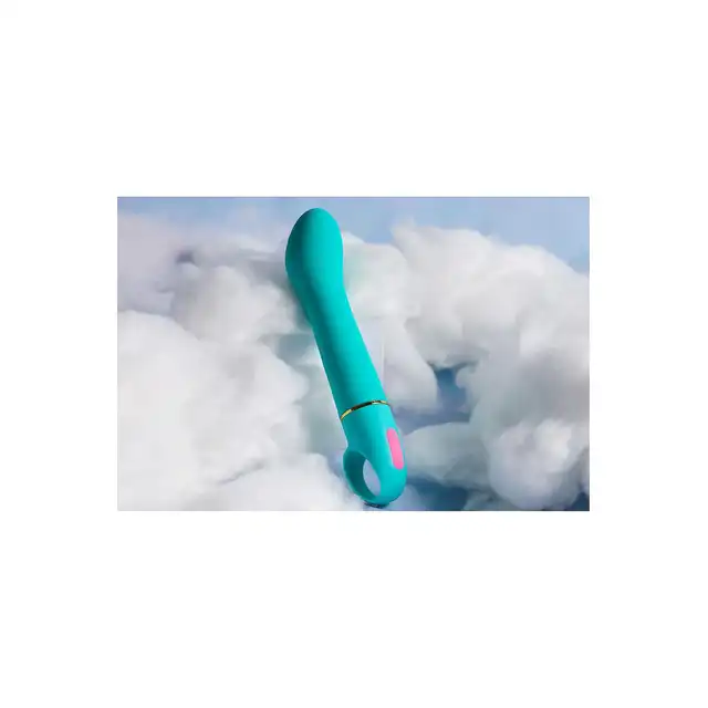 Aria - Flirty AF Teal. Niesamowity wibrator do punktu G z wodoodpornością IPX7 . Z silikonu utwardzanego platyną. 