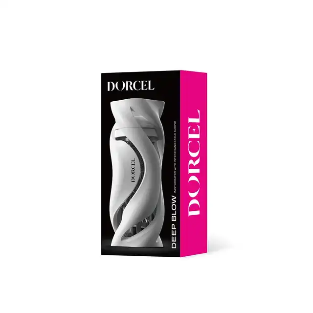 Dorcel - Deep Blow White - nowoczesny masturbator dla mężczyzn. Biała obudowa i wymienny, przyjemny rękaw