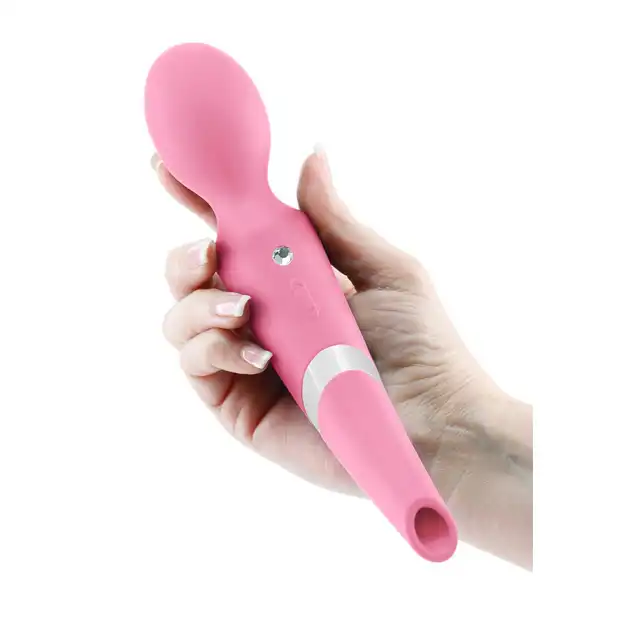 Sugar Pop - Aurora Pink. Wibrator magiczna różdżka z dodatkowym ciśnieniowym stymulatorem łechtaczki! Idealne połączenie dla całkowitej satysfakcji