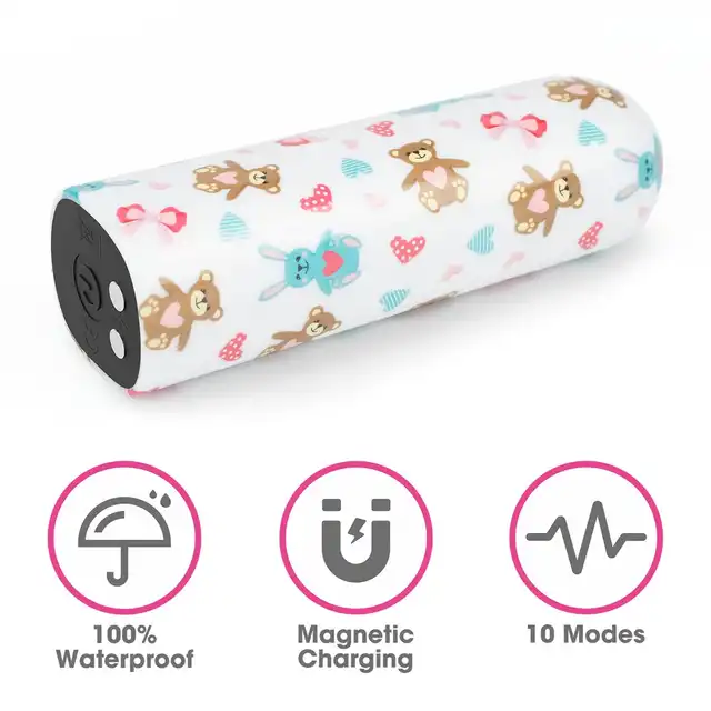 LoveToy - Bear Massager. Mini wibrator o uroczym wzorze misiów. Całkowita dyskrecja w każdej chwili pod ręką