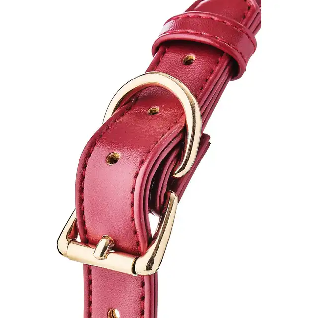 Blaze - Elite Ball Gag Red. Czarno-czerwony knebel w kształcie kulki z regulowanym paskiem z eko skóry