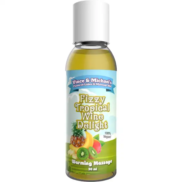 Vince &amp; Michael`s - Warming Fizzy Tropical Wine 50 ml. Unikatowy lubrykant i olejek do masażu o smaku tropikalnego wina