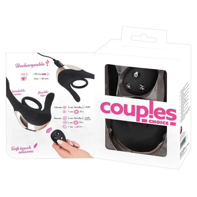 Couples Choice - Multi-Function Couple’s Vibrator - wibrator dla par z ringiem na penisa oraz dwoma stymulującymi ramionami. Trzy silniki