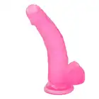 LoveToy - Jelly Studs Crystal Dildo - Large Pink - różowe dildo o realistycznej strukturze. Gwarancja przyjemności 