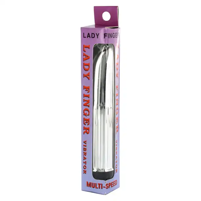 Seven Creations - Lady Finger Silver. Srebrny, klasyczny wibrator o płynnej regulacji wibracji i stymulującym trzonie