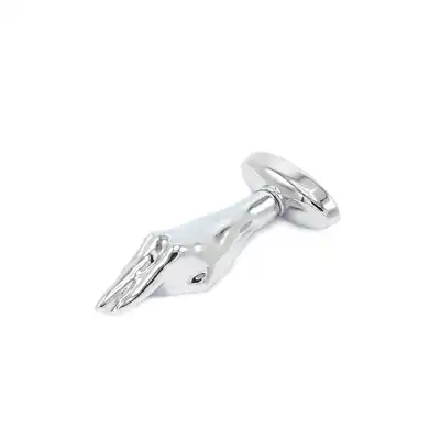 Kiotos - Fist Buttplug Gem M. Stalowy plug analny w formie ręki do fistingu z błękitnym kryształkiem 
