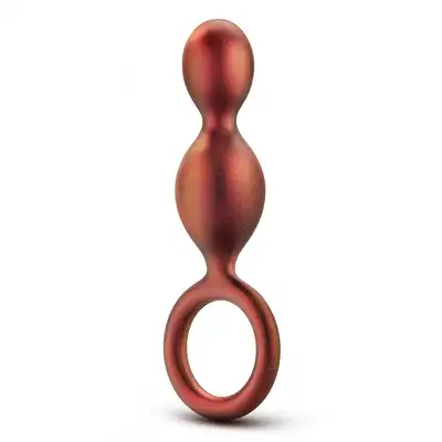 Anal Adventures - Matrix Duo Loop Plug. Stymulujący plug analny z dwoma koralikami, wygodny uchwyt i super przyjemny połyskujący silikon