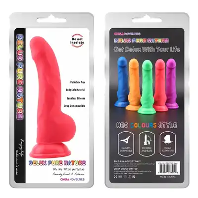 Chisa - Red Dildo Deluxe 01 -  dildo w neonowym kolorze. Bezwonny, płynny silikon. Czerwień
