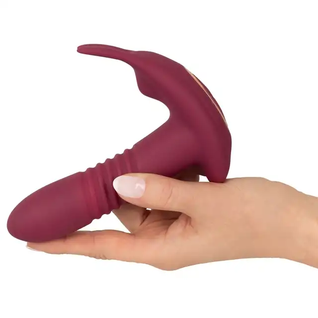 Javida - RC Hands-free Vibrator. Podwójny wibrator dopochwowy i łechtaczkowy. Funkcja posuwu, obrotowe kulki i wibracje dla wyjątkowych doznań, sterowanie pilotem