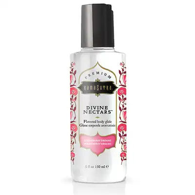 Kama Sutra - Divine Nectare Body Glide Strawberry Dreams 150 ml - smakowy lubrykant na bazie wody. Rozpływający się w ustach. Truskawka