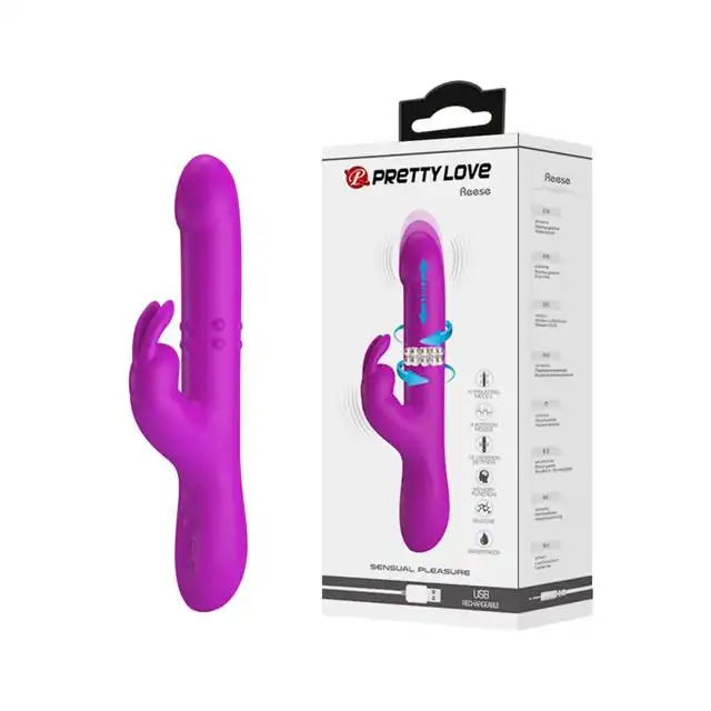 Pretty Love - Reese USB. Wielofunkcyjny wibrator z ruchomymi kuleczkami oraz ruchem posuwistym