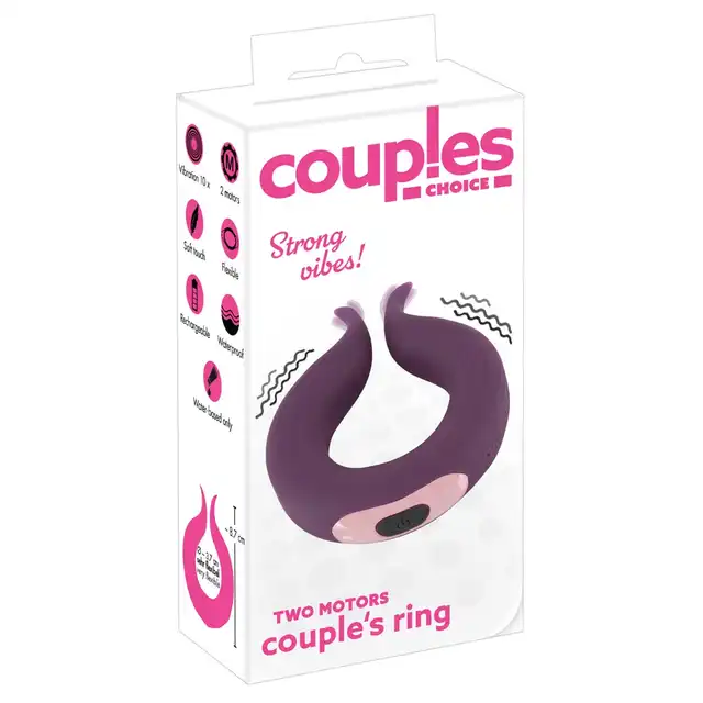 Couples Choice - Two Motors Couple’s Ring - wibrator dla par w kształcie pierścienia. Dwa silniki, wodoodporny