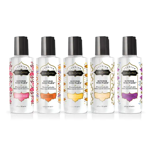 Kama Sutra - Divine Nectare Body Glide Raspberry Kiss 150 ml - smakowy lubrykant na bazie wody. Rozpływający się w ustach. Malina