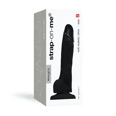 Strap-On-Me - Soft Realistic Dildo Black S. Realistyczne dildo z super miękkiego silikonu, zdefiniowane żyły i żołądź