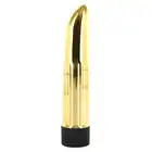 Seven Creations - Lady Finger Gold. Złoty wibrator o klasycznym kształcie. Stymulacyjna tekstura i płynnie regulowane wibracje