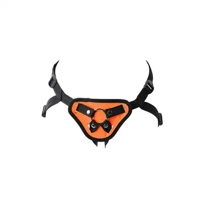 Radiant - Strap-on Glow In The Dark Orange. Świecąca w ciemności uprząż strapon z wymiennymi ringami i zatrzaskami