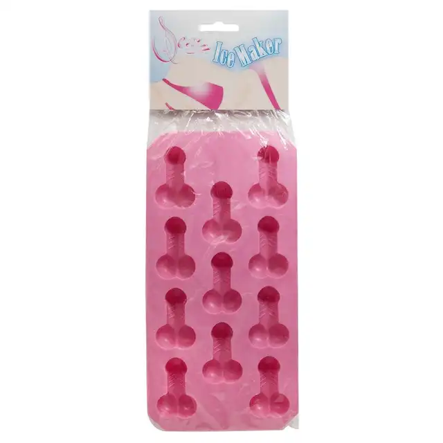 Sexy Ice Maker - Różowa silikonowa foremka do 11 kostek lodu w kształcie penisa. Zabawny sposób na schłodzenie drinków i przełamanie lodów podczas imprezy.