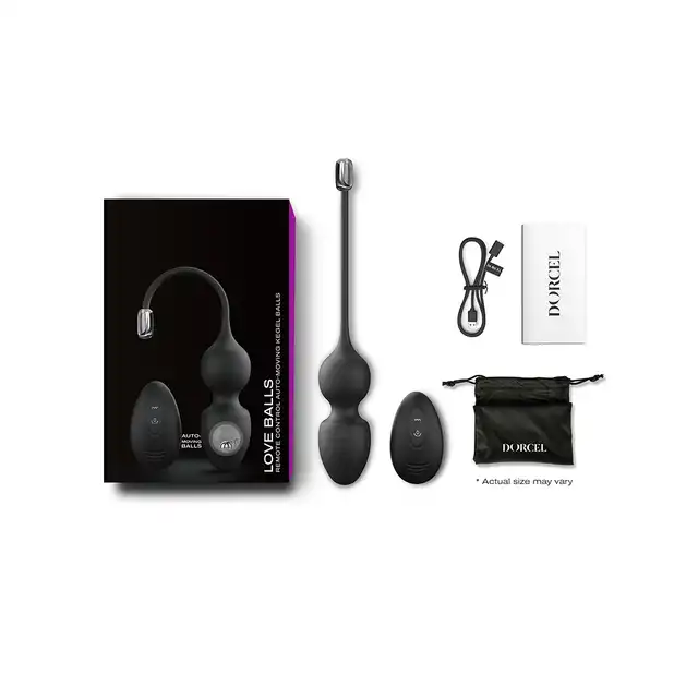 Dorcel - Love Balls Black - wibrujące kulki sterowane na zdalny pilot. Zwiększony orgazm oraz ćwiczenia mięśni Kegla