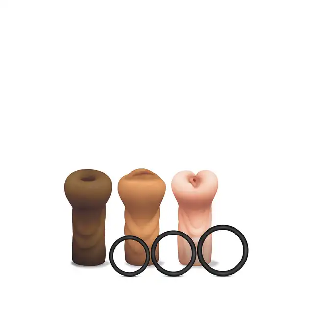 HAPPY ENDING MSTR B8 SIX PACK ASS MOUTH PUSSY STROKER W/SIX RINGS
