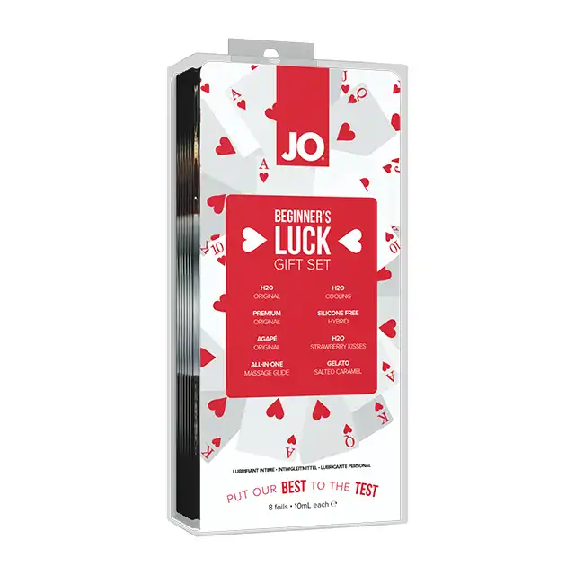 System JO - Beginner's Luck. Zestaw 8 najbardziej kultowych lubrykantów w małych opakowaniach. Idealne na prezent 