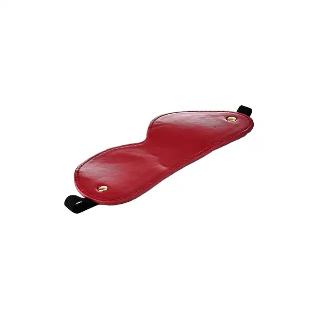 Blaze - Elite Eye Mask Red. Elitarna maska na oczy wykonana ze sztucznej skóry w kolorze czerwonym. Eleganckie złote elementy. 