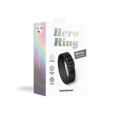 Love to Love - Hero Ring Black - regulowany ring na penisa w kolorze czarnym. Zwiększona i dłuższa erekcja 