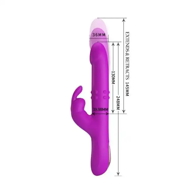 Pretty Love - Reese USB. Wielofunkcyjny wibrator z ruchomymi kuleczkami oraz ruchem posuwistym