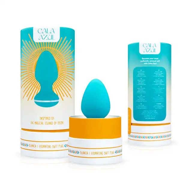 Cala Azul - Blanca Anal Plug. Turkusowa wibrująca zatyczka analna inspirowana energetyczną Ibizą