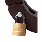 Rimba - Humbler Ball and Wrist Lock Wood - drewniane kajdanki na ręce i penisa lub jądra. Na kłódkę