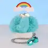 Nixie - Metal Butt Plug &amp; Furry Handcuffs Blue Metallic. Innowacja na rynku, zmysłowe połączenie wtyczki analnej z kajdankami na łańcuszku