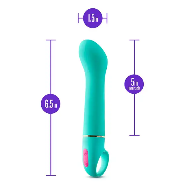 Aria - Flirty AF Teal. Niesamowity wibrator do punktu G z wodoodpornością IPX7 . Z silikonu utwardzanego platyną. 