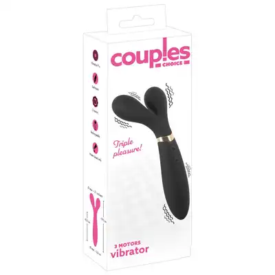 Couples Choice - 3 Motors Vibrator. Wszechstronny wibrator dwustronny, elastyczne ramiona i silne wibracje. Doświadcz potrójnej przyjemności