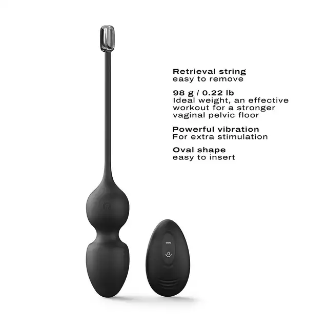 Dorcel - Love Balls Black - wibrujące kulki sterowane na zdalny pilot. Zwiększony orgazm oraz ćwiczenia mięśni Kegla