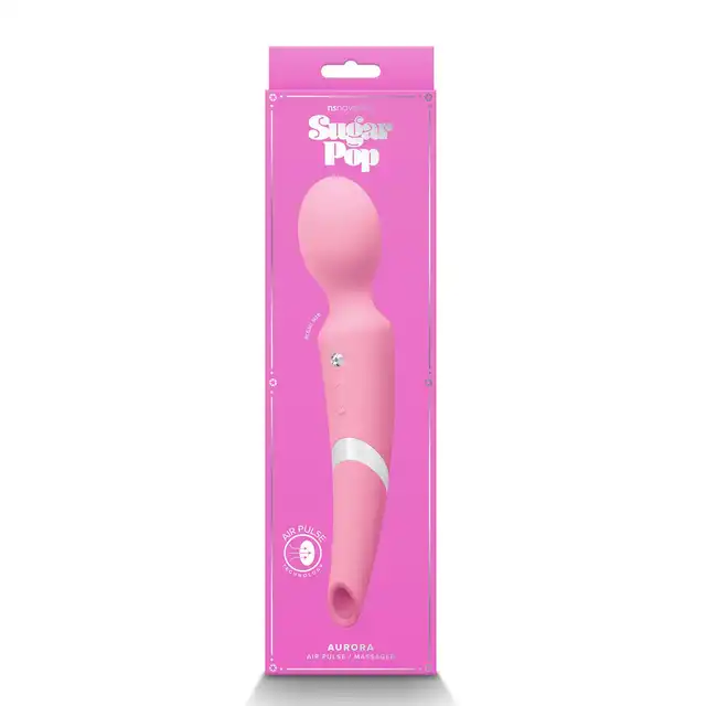 Sugar Pop - Aurora Pink. Wibrator magiczna różdżka z dodatkowym ciśnieniowym stymulatorem łechtaczki! Idealne połączenie dla całkowitej satysfakcji