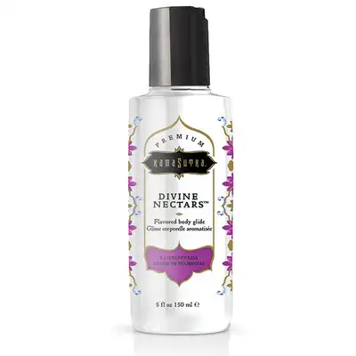 Kama Sutra - Divine Nectare Body Glide Raspberry Kiss 150 ml - smakowy lubrykant na bazie wody. Rozpływający się w ustach. Malina