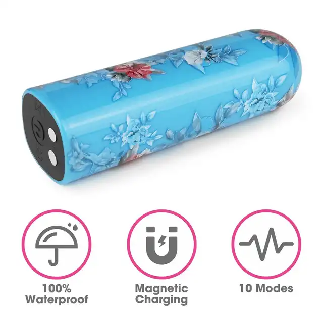 LoveToy - Daphne Massager. Mini wibrator o uroczym wzorze kwiatowym. Idealny elegancki towarzysz dla miłośniczki kwiatów