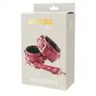 Blaze - Elite Anklecuffs Red. Eleganckie i stylowe czerwone kajdanki na nogi ze złotymi elementami. Super do sesji BDSM
