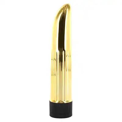 Seven Creations - Lady Finger Gold. Złoty wibrator o klasycznym kształcie. Stymulacyjna tekstura i płynnie regulowane wibracje