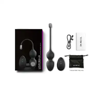 Dorcel - Love Balls Black - wibrujące kulki sterowane na zdalny pilot. Zwiększony orgazm oraz ćwiczenia mięśni Kegla