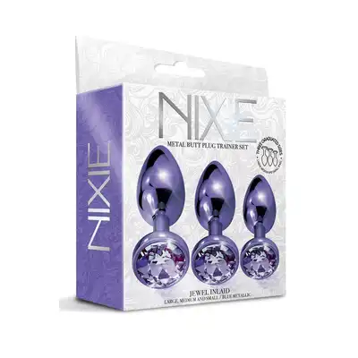 NIXIE METAL BUTT PLUG TRAINER SET, PURPLE METALLIC
